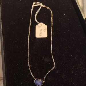 Silpada Gold Necklace with Blue Stone